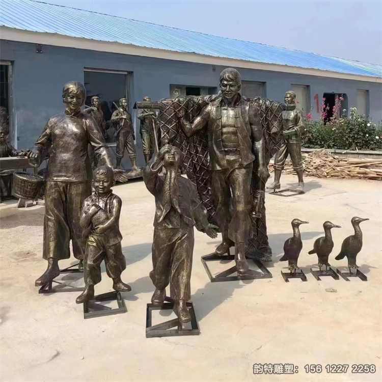 漁業(yè)文化主題雕塑 玻璃鋼捕魚人物雕像 漁業(yè)文化主題雕塑 玻璃鋼捕魚人物雕像